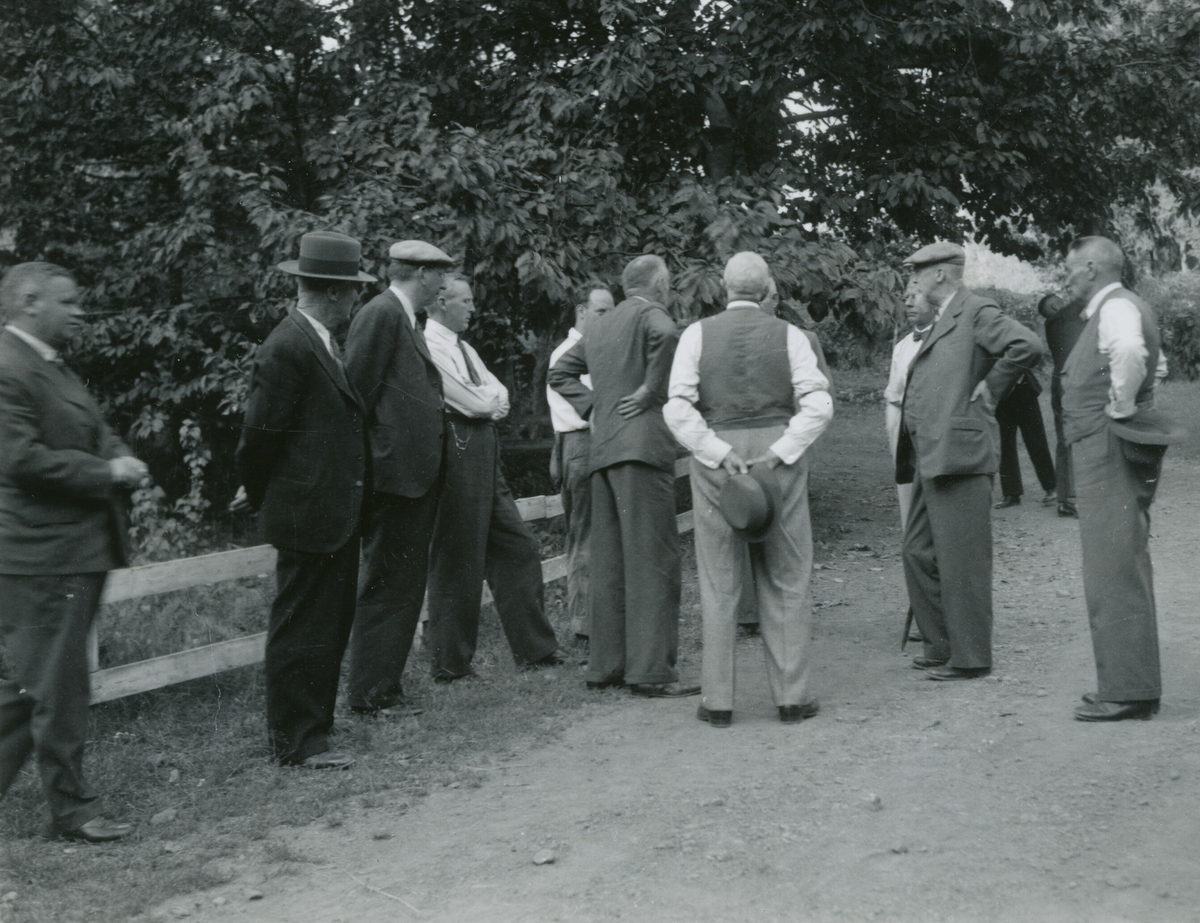 Kornrådet på besøk på Falkensten mølle i Vestfold 8. august 1938.