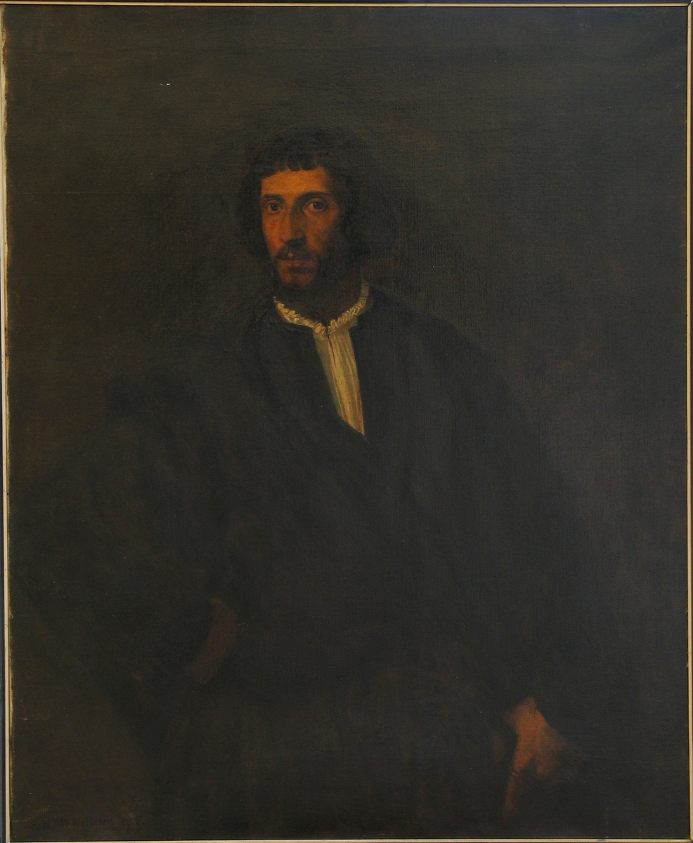Portrett av en ung mann (Kopi etter Tizian, Louvre) [Oljemaleri]