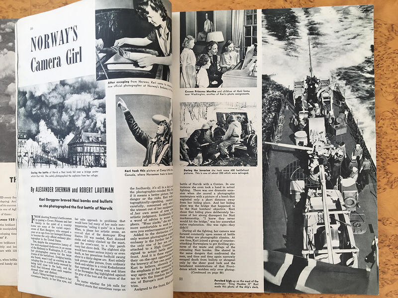 Oppslag fra tidsskriftet Popular Photography i juni 1943