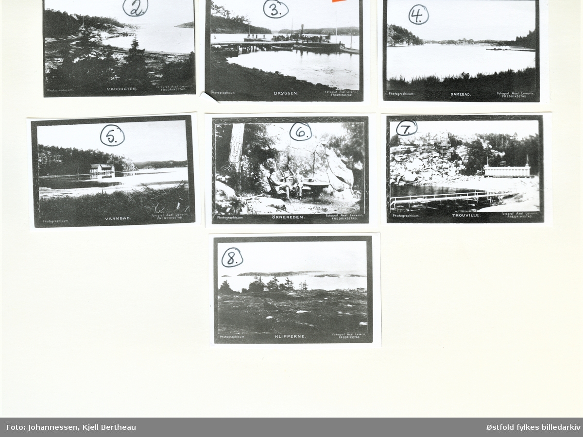 Hankø album "Photograficum" med 8 forskjellige fotografier 1900-1905 i Onsøy.