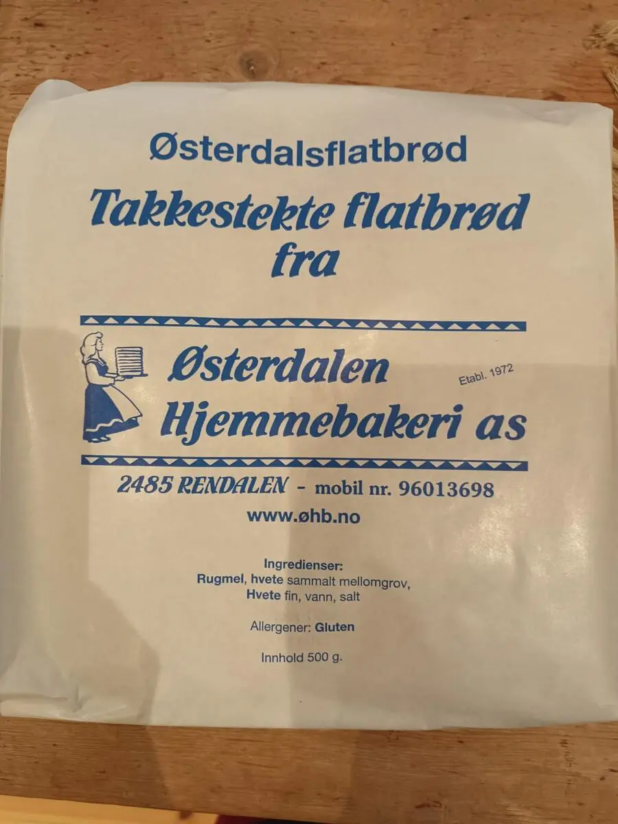 Østerdalsflatbrød Takkestekt flatbrød pose