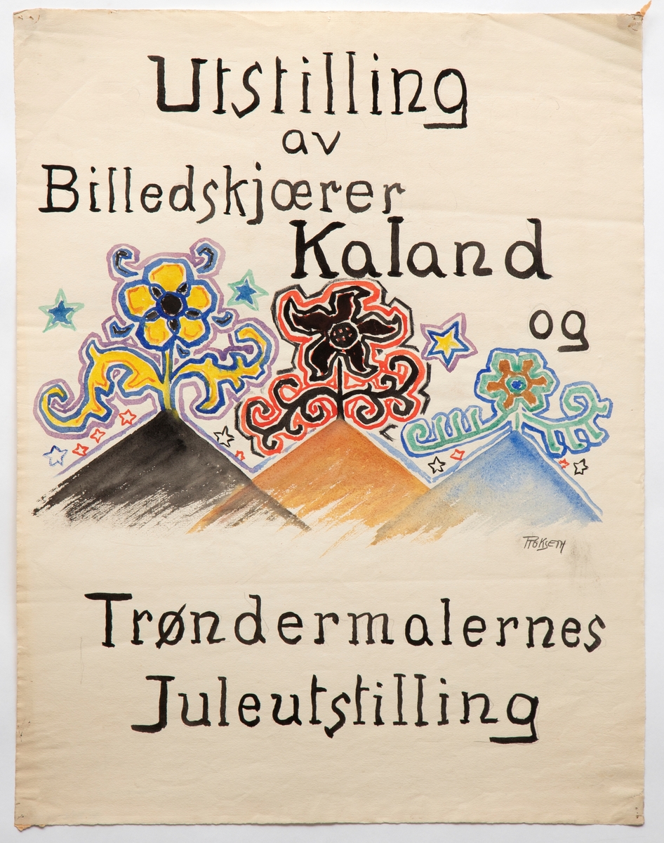 Utstilling av billedskjærer Kaland og trøndermalernes juleutstilling [Utstillingsplakat]