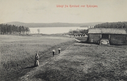 Postkort, Løten, Korslund gård, Rokosjøen, kulturlandskap,