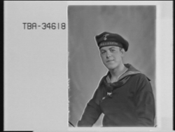 Portrett av tysk soldat i uniform. Kriegsmarine, matros. Kur