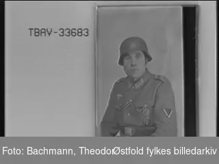Portrett av tysk soldat i uniform, Adolf Volmar.