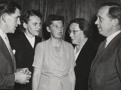 Møte i Oslo Arbeidersamfunn før Stortingsvalget 1953. Fra ve