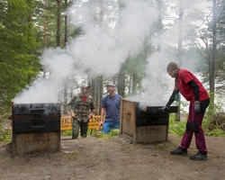 Tilbereding av varmrøykt røye under De Nordiske Jakt- og Fis