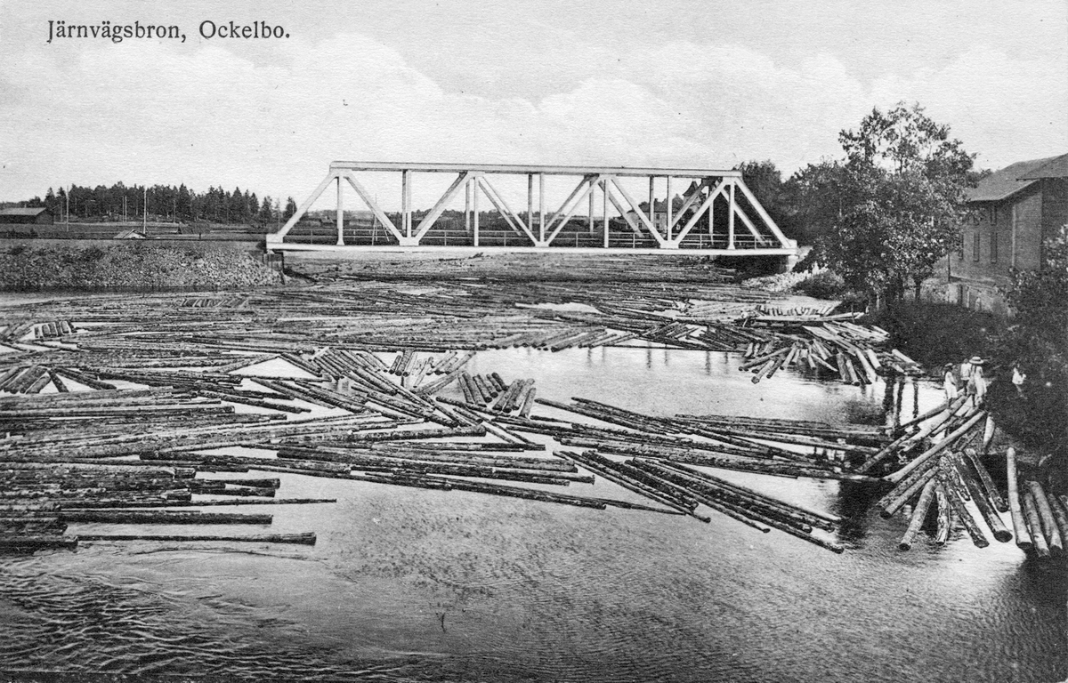 Järnvägsbron, Ockelbo. Stambanans nya bro över Testeboån