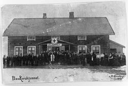 Blåkorshjemmet på Eina, Vstre Toten, ca. 1909. Postkort som 