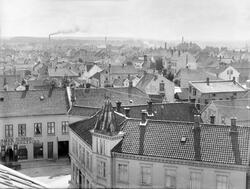 Oversiktsbilde fra Sarpsborg sentrum fotografert fra Lilleto