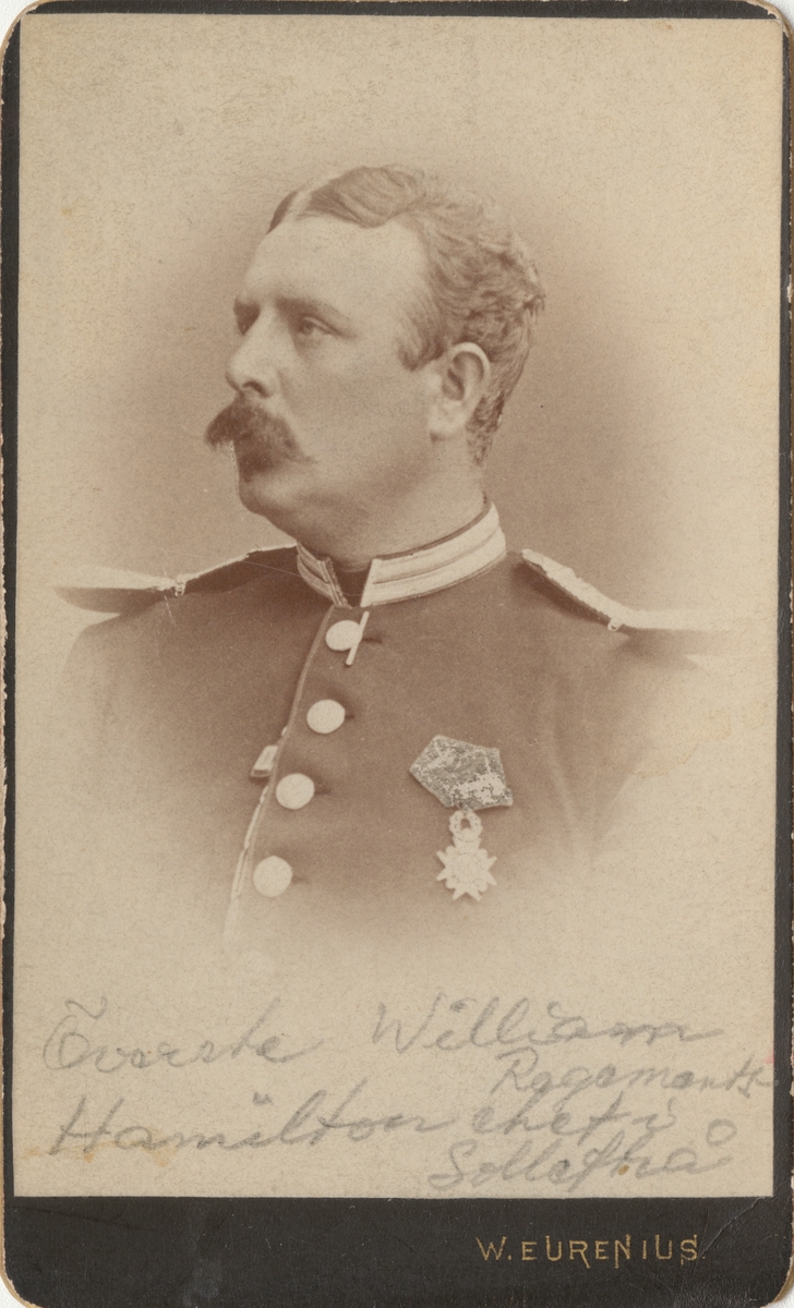 Porträtt av William Hamilton, officer vid Svea livgarde.