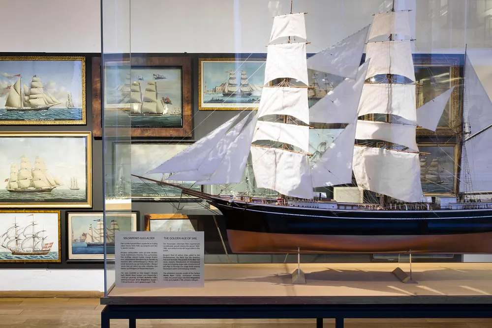 Model of the barque Henrik Ibsen. The original was built in Bergen in 1878.