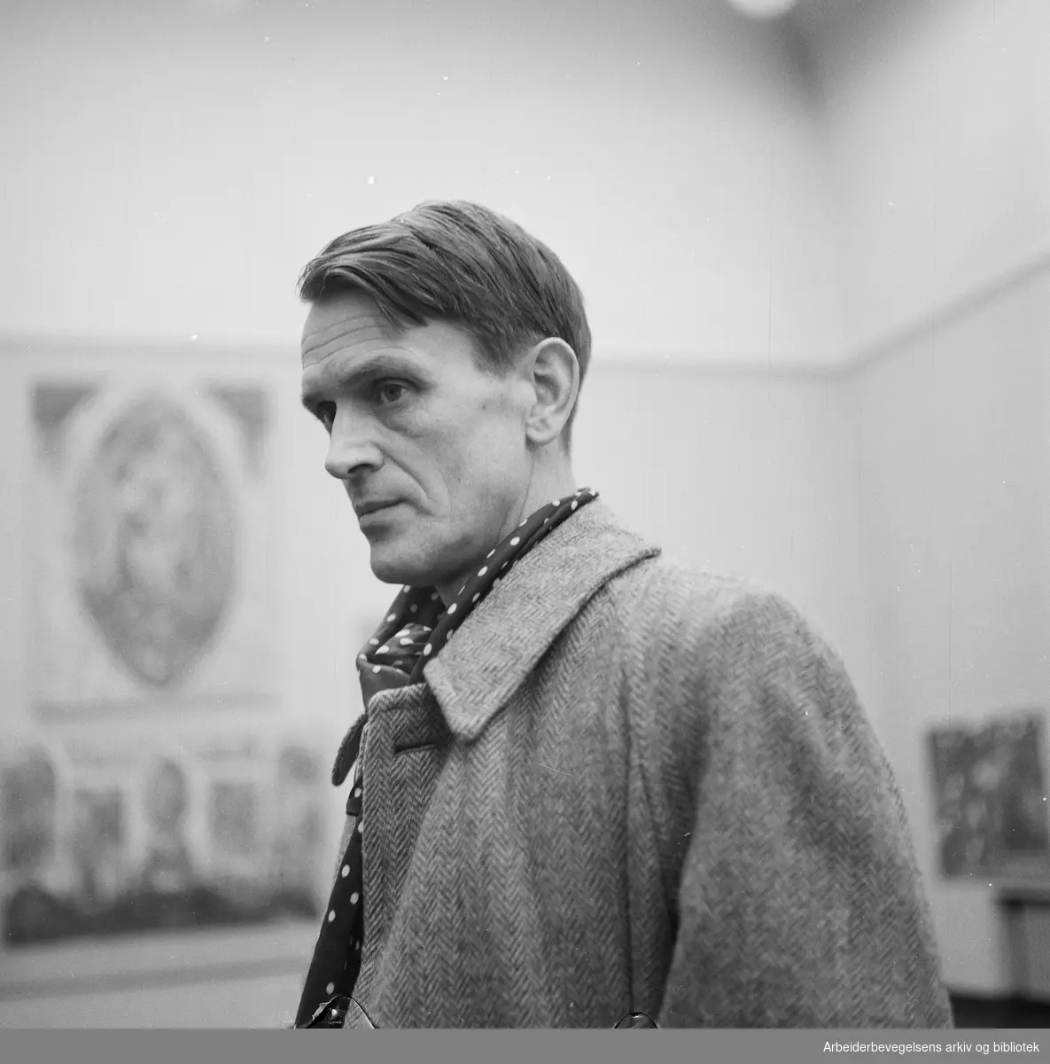 Reidar Aulie (1904-1977). Kunstmaler. Professor ved Statens kunstakademi. Foto Oktober 1952.