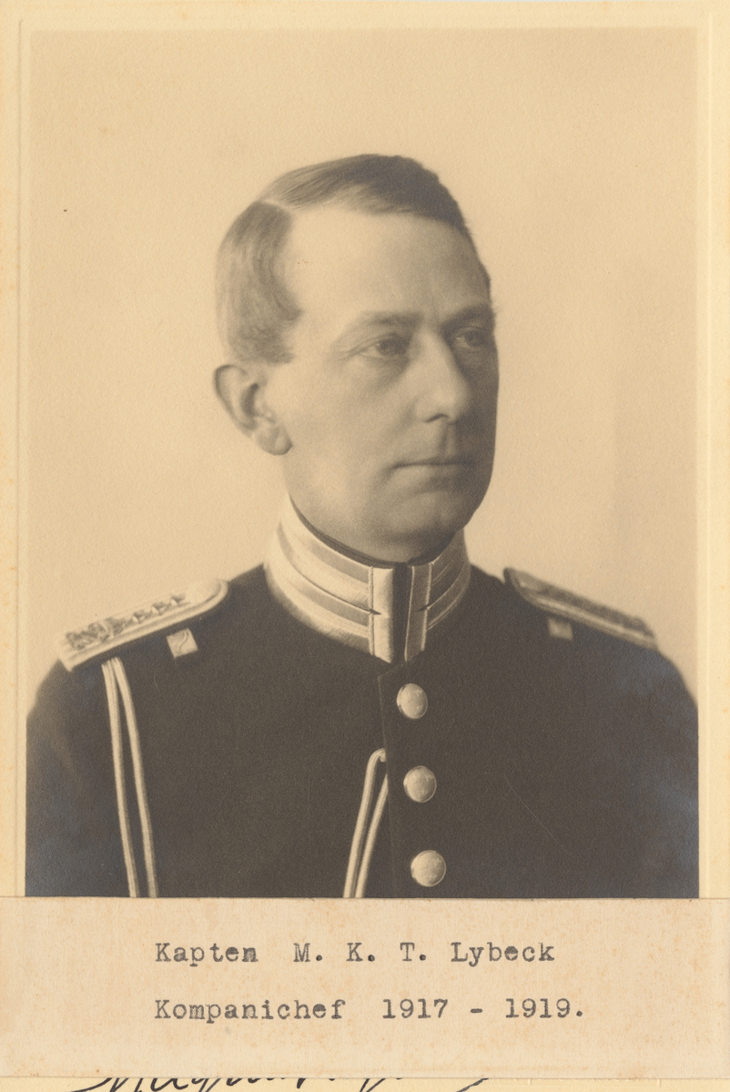 Porträtt av Magnus Karl Thuresson Lybeck, kapten vid Göta livgarde.