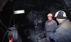 Bilder fra reportasje om gruveulykke i Barentsburg 18. septe