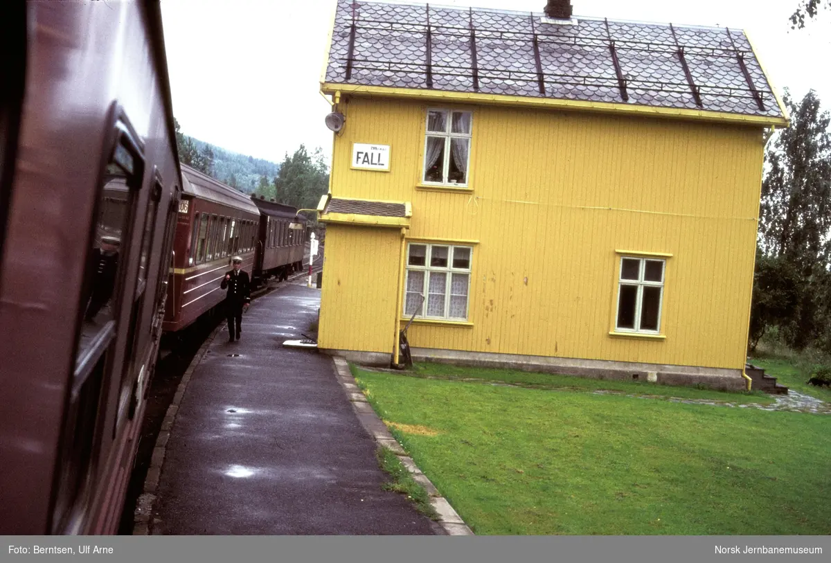 Fall stasjon på Valdresbanen, fotografert fra toget