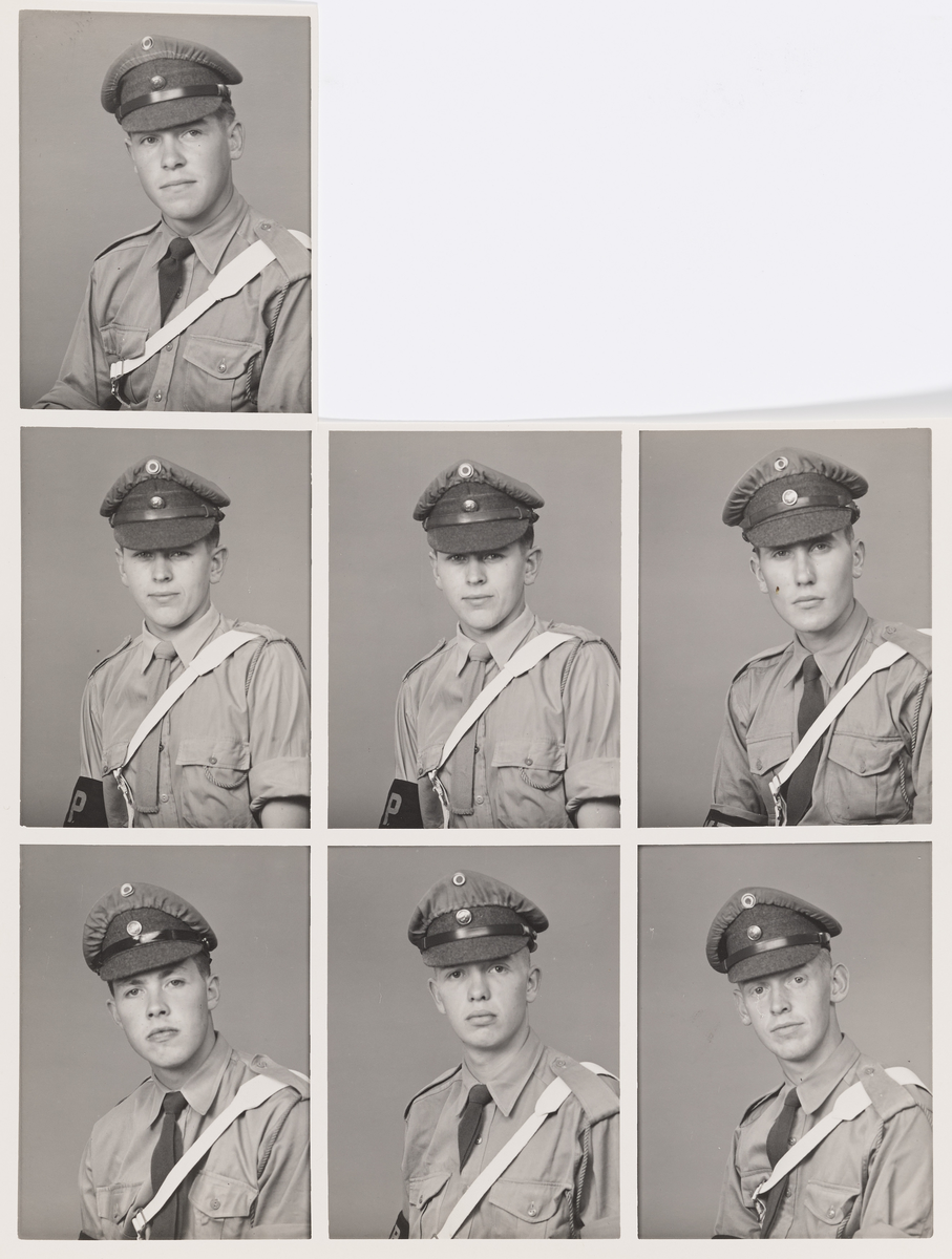 Polyfoto av sju soldater