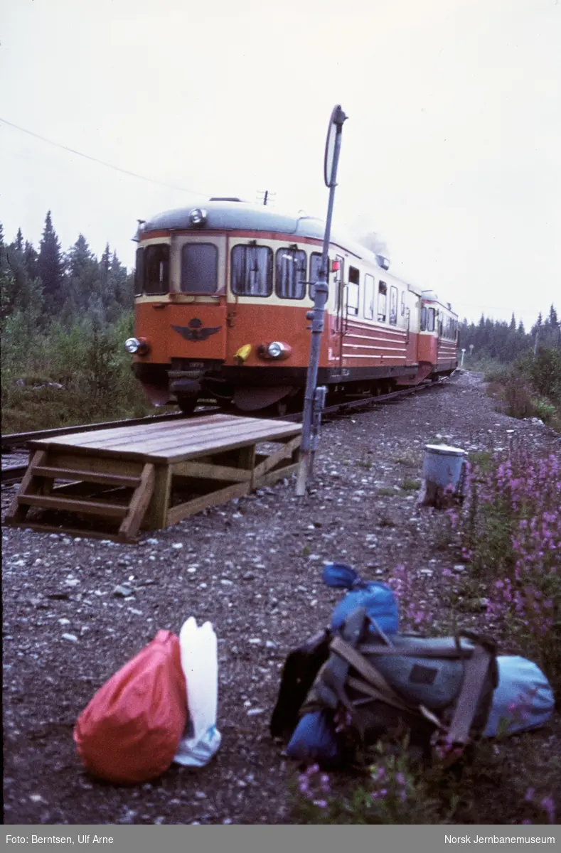 SJ dieselmotorvogn litra Y7 nr. 1979 med persontog fra Östersund på Frostberget holdeplass