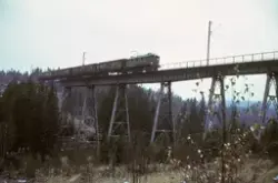 Elektrisk lokomotiv El 5 2039 med veterantog på Lysedal viad