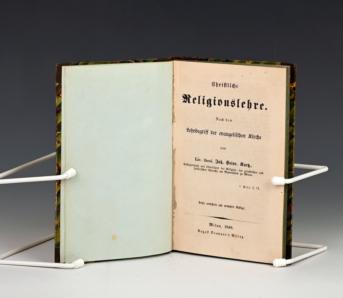 Kurtz, J.H. Christliche Religionslehre. Dritte Aufl. Milan 1848.