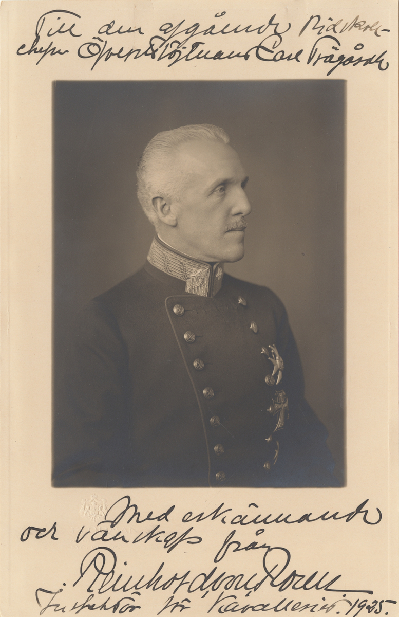 Porträtt av Reinhold von Rosen, generalmajor och inspektör för kavalleriet.