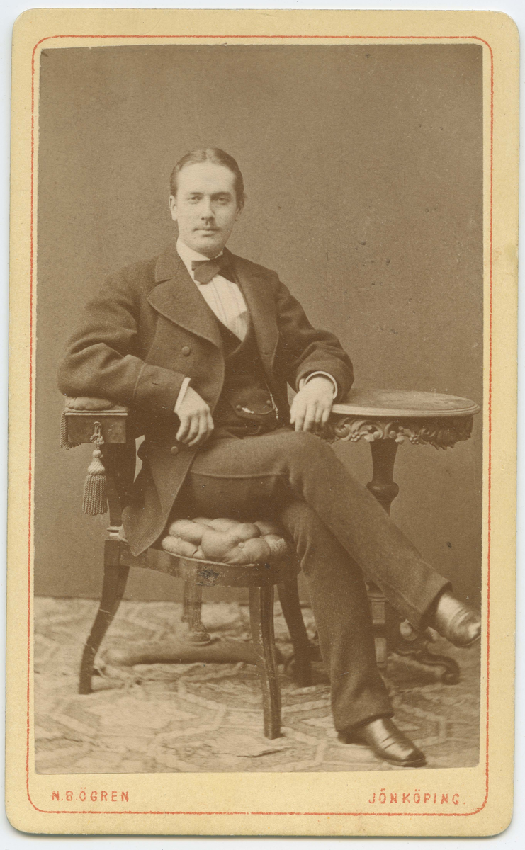 Porträtt på Grosshandlare Richard Malmsten född år 1851 i Jönköping. Son till Johan Adolf Malmsten.