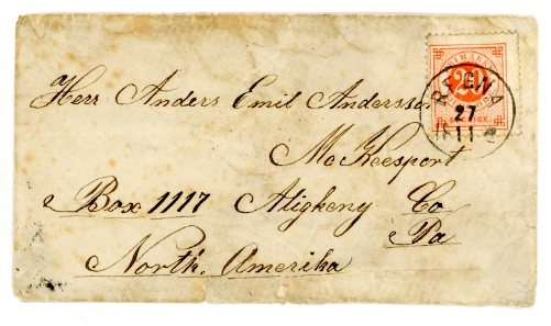 2 brev med 1 kuvert.

Brev till Anders Emil Andersson North America från Matilda Andersson 22 nov 1882 + brev från Lovisa Josefina Gustafsdotter till samma mottagare.