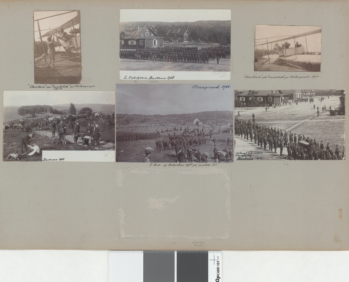 Text i fotoalbum: "I. bataljonen, Backamo 1904."