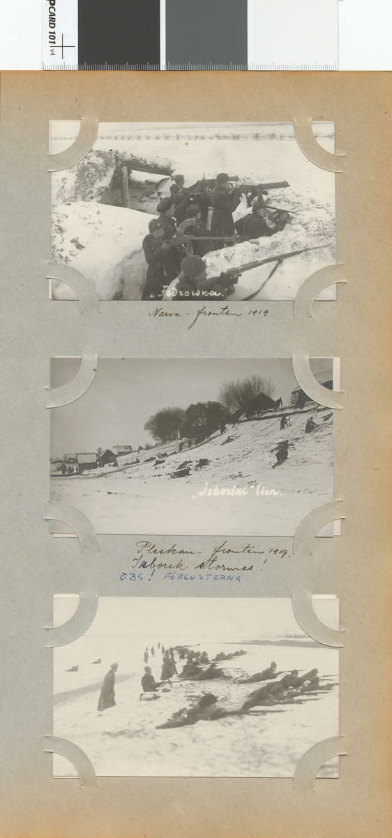 Text i fotoalbum: "Narva-fronten 1919."