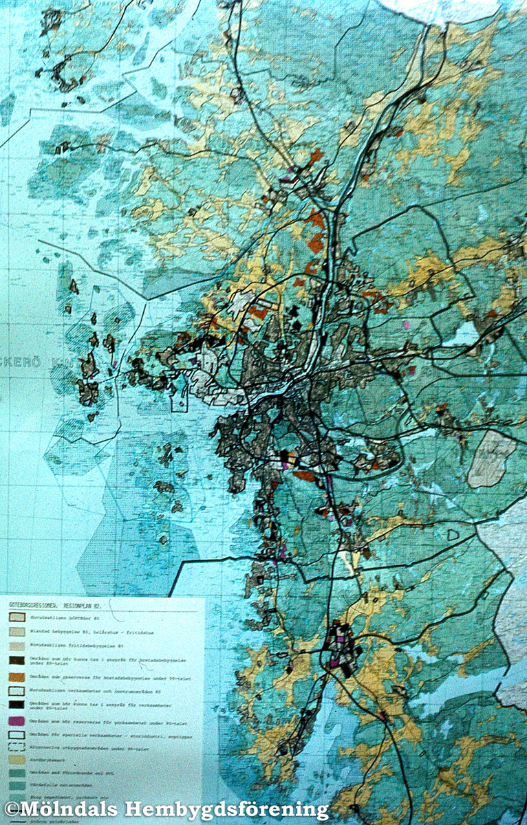 Plan över Göteborgsregionen 1982.