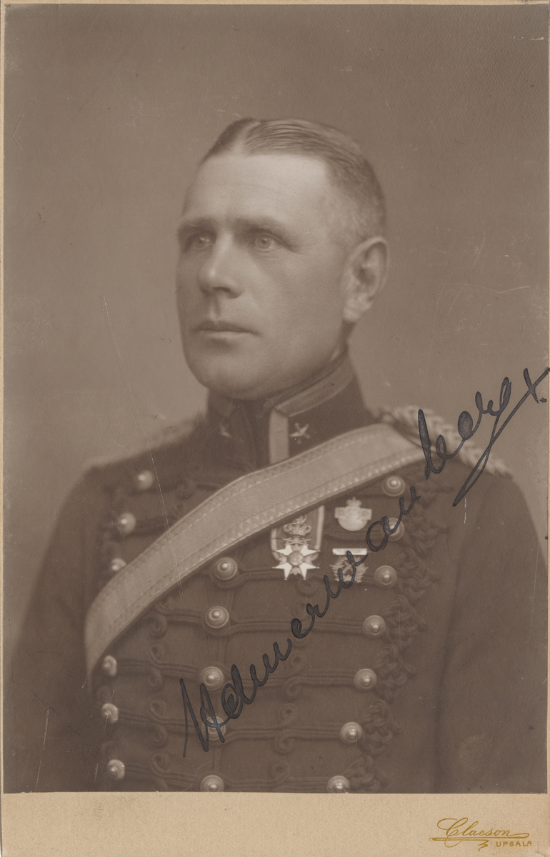 Porträtt av Helmer Wanberg, major vid Upplands artilleriregemente A 5.