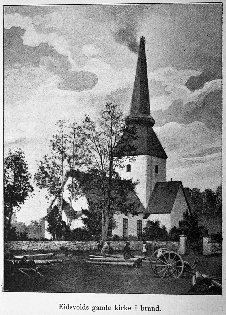 Eidsvoll kirke i brann i 1883