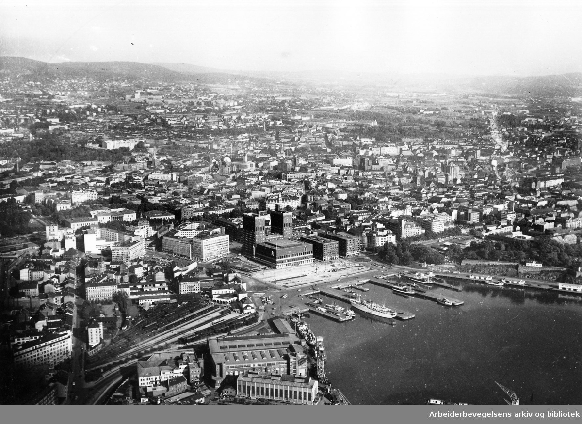 Flyfoto over Vika,.1956