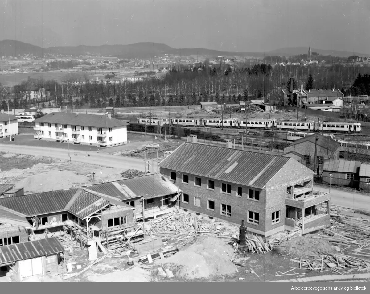 Barnas hus under bygging på Etterstad,.april 1952
