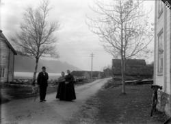 Parti frå Eidsvåg, naustrekke ved Sjøgarden.