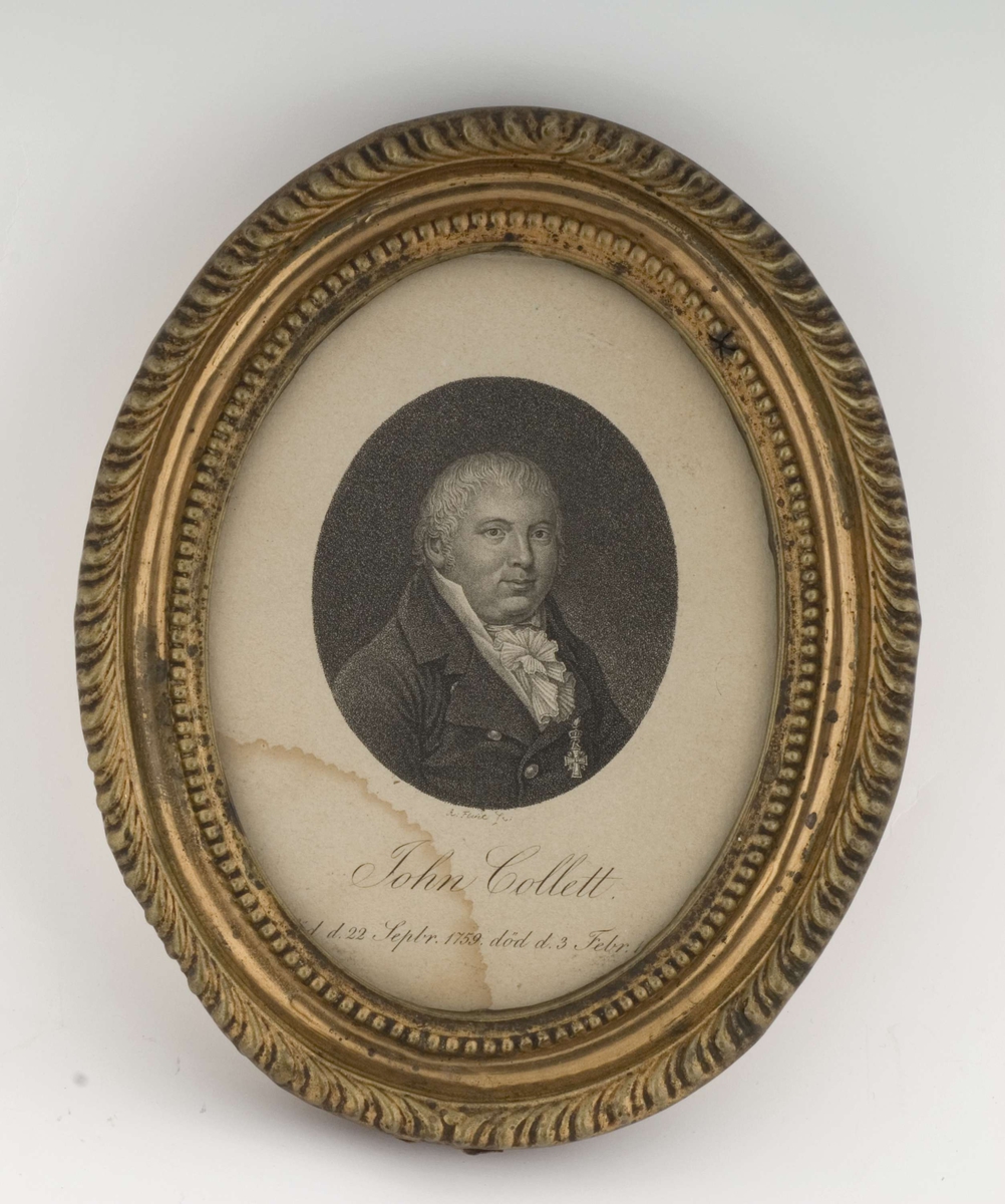 Portrett, brystbilde av trelasthandler John Collett (1758-1810).