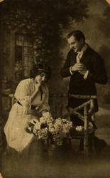 Postkort. Jule- og nyttårshilsen. Fotografisk motiv. Svart/h