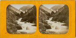 Stereoskopi. Fossestryk, Gorge de Leveau, Sveits.