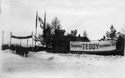 Reklame for Tiedemanns Teddy på fylkesutstillingen i Tønsber
