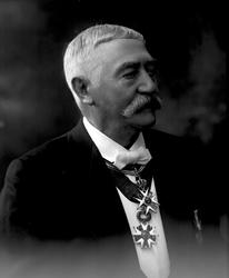 Portrett, stortingsmann Hans Hansen med ordensbånd, St Olavs