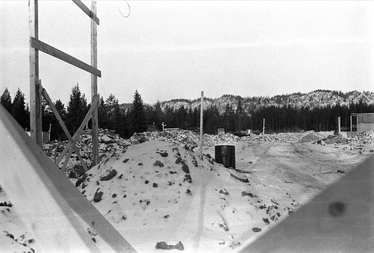 Rykkinfeltet, Bærum, desember 1969, anleggsvirksomhet, boligbygging.