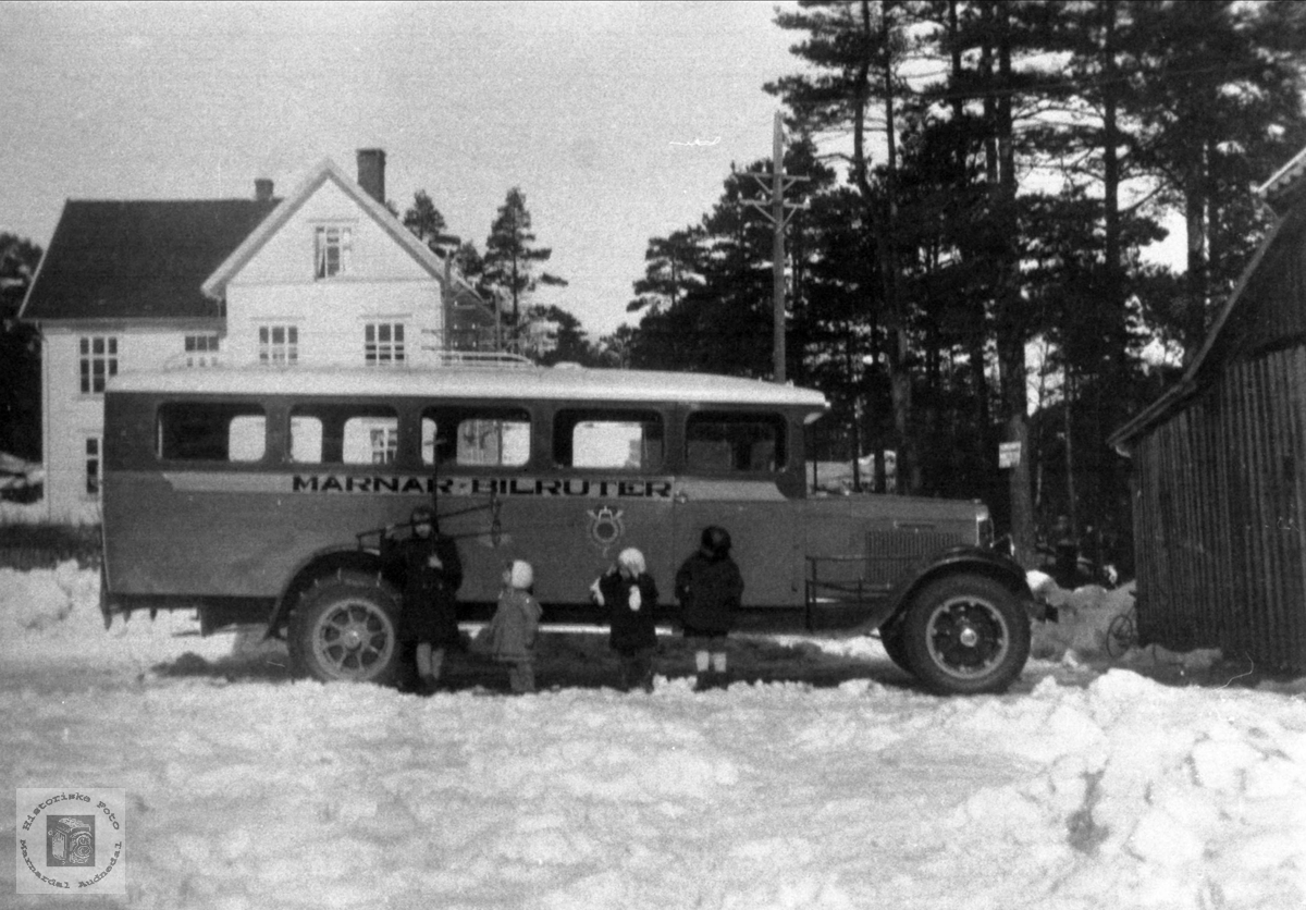 Reo buss kjøpt i 1933 med hydrauliske bremser, Marnar Bilruter