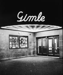 Inngangsparti med lysreklame for Gimle Kino, Bygdøy Allé, Os