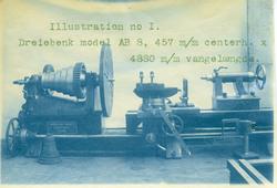 Dreiebenk model AB 8, cyanotypi