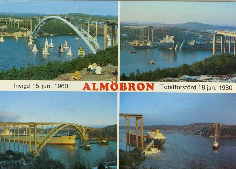 "Invigd 15 juni 1960. Almöbron. Totalförstörd 18 jan. 1980".
