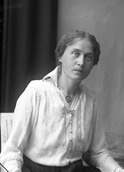 Enligt fotografens journal Lyckorna 1909-1918: "Fru Karin Petri Lillstugan Ljungskile".