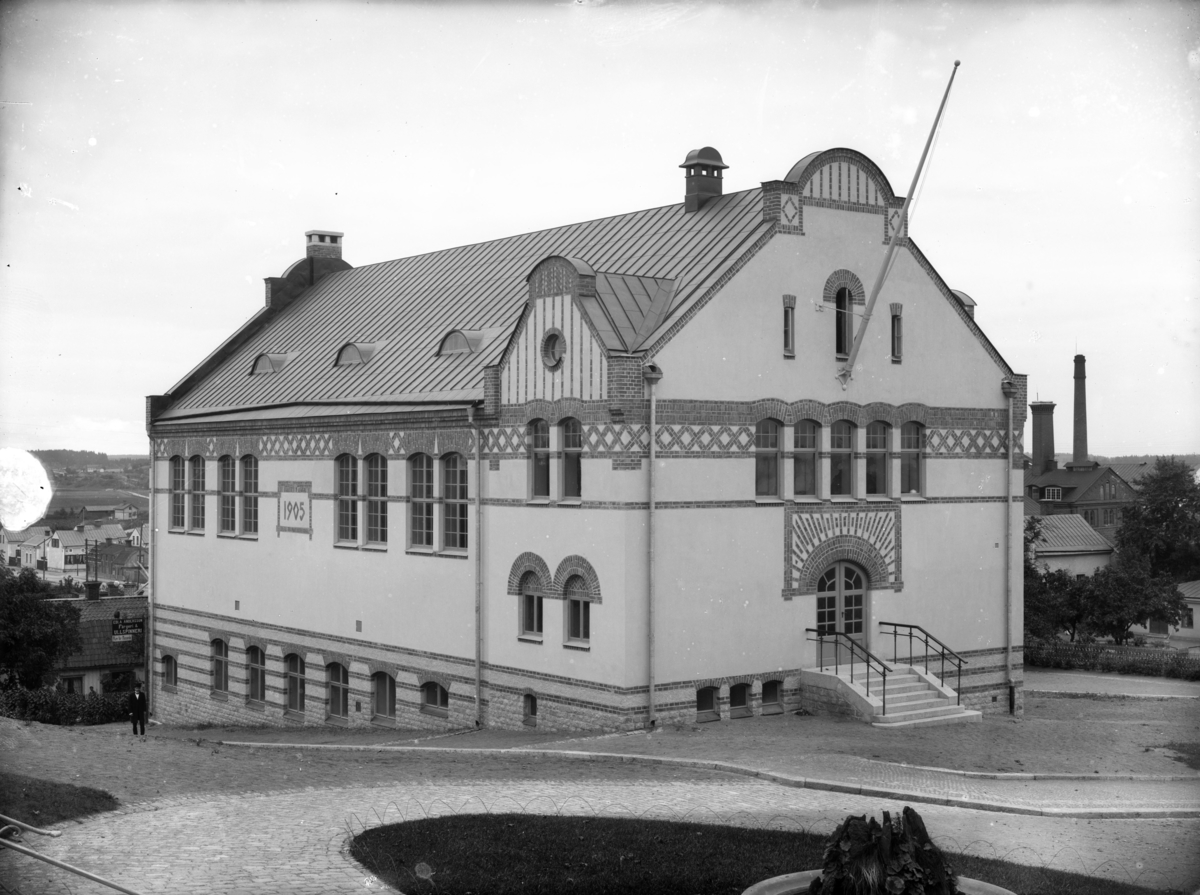 Gymnastikhuset, Kyrkogatan 1 - Skolgatan 3, Enköping, ca 1906.