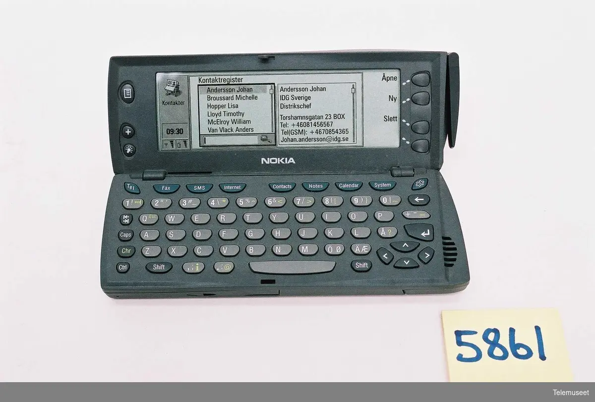 DUMMY 
Nokia 9110 
Stanbytid: 60-170t
Taletid, datatid: 3- 6t
Telefonen har et program minnekort på 8 Mbyte 
Type DT5-8
DUMMY
