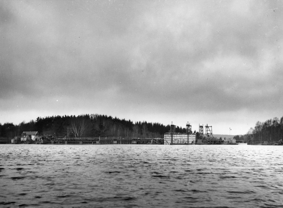 Ätrafors. Reparation av dammen 1951-1952.