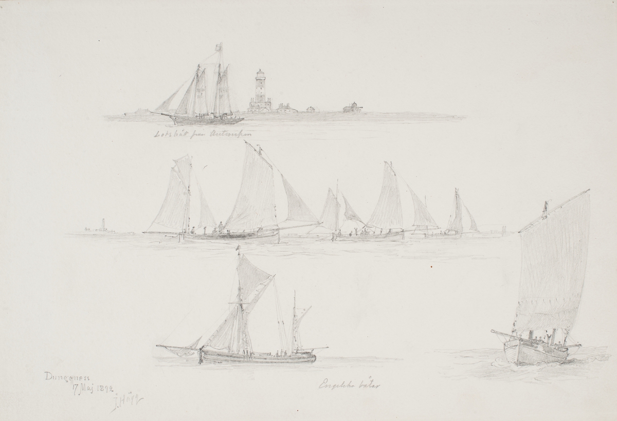 Lotsbåt från Antwerpen. Engelska båtar, Dungoness den 17/5 1892